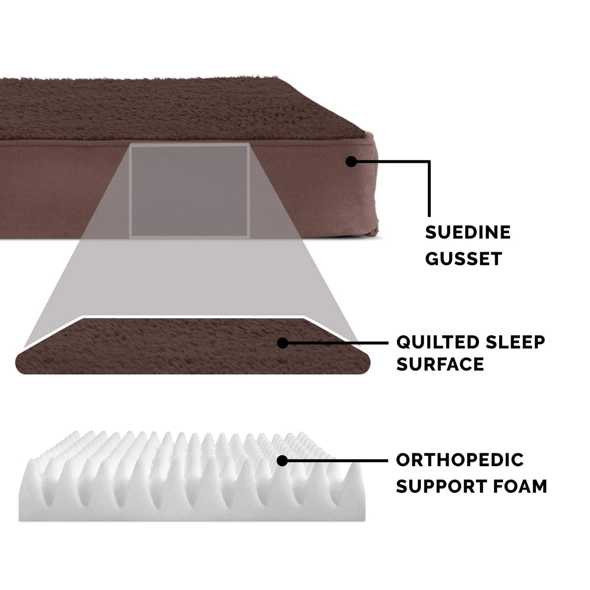 Orthopedic Dog Bed for Large (Large / Espresso)