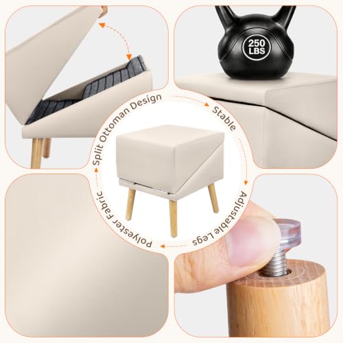 Dog Stairs for Small Dogs (Beige / 17in Couch)