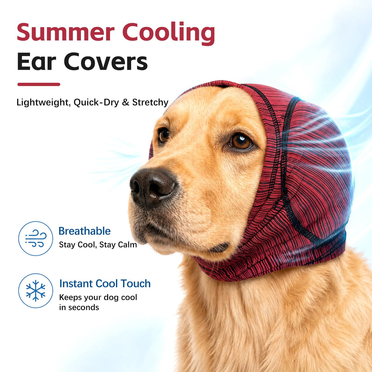 Dog Ear Muffs (Red / Small(Head Circle:12"-14"))