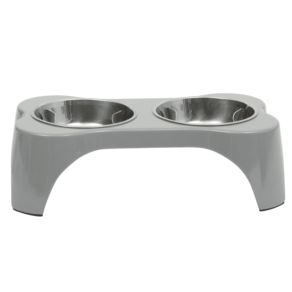 Bow Wow Meow 3 (Grey / 13oz Dog Bowl (Set of 2 w/ Elevated Holder))