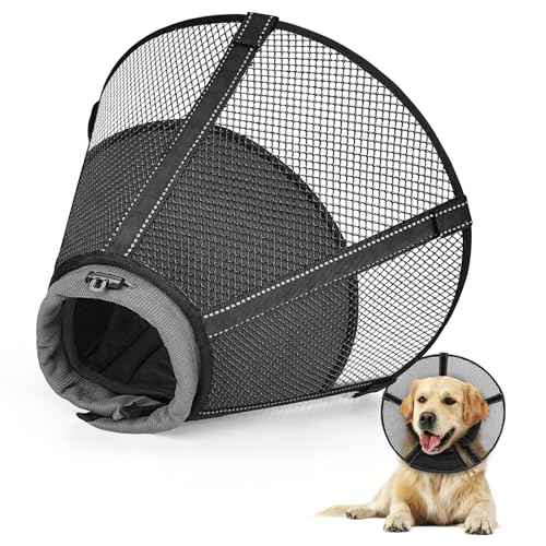 Dog Cone Collar Soft to Stop Licking Surgery Recovery Alternative (Black / XL(Depth: 10.8in, Girth: 16.0-19.5in))