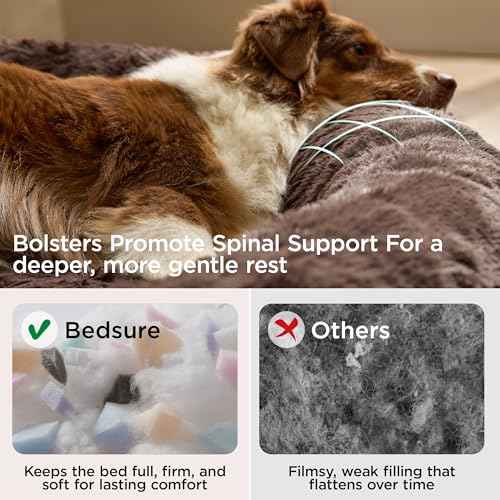 SupportMax® Calming Dog Bed Medium Size Dog Washable Pet Bed (Chestnut Brown / M PLUS(33x33x7))
