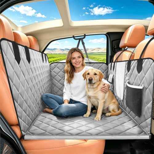 Hard Bottom Car Seat Cover for Dog (Upgraded Gray / For Full Size Truck)