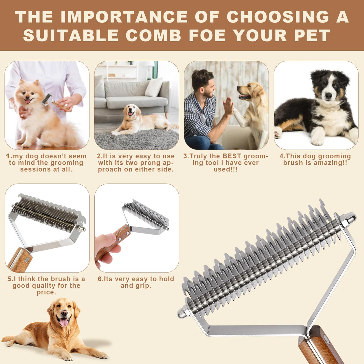Dog Undercoat Rake (Medium)