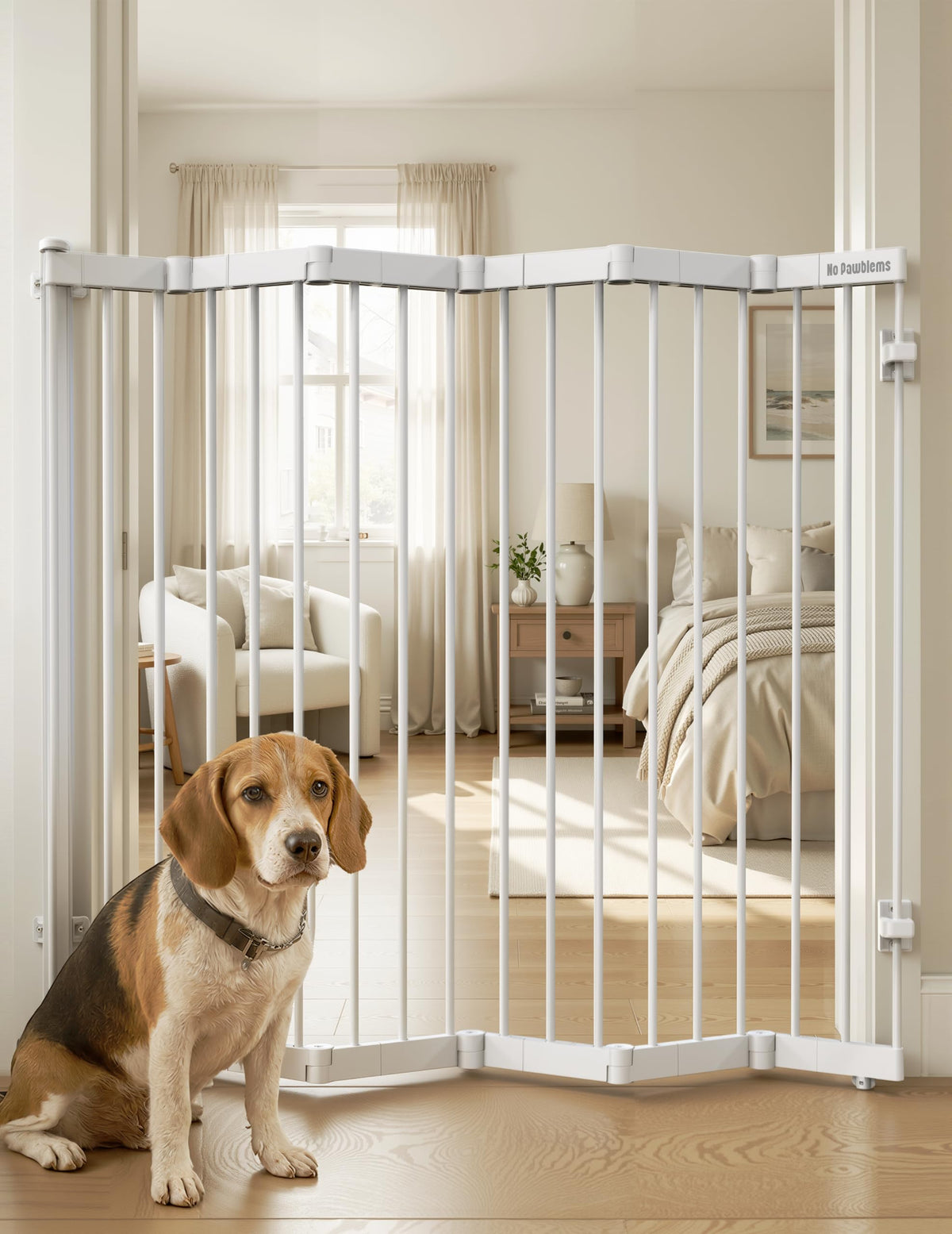Retractable Safety Gate (White / 38" Wide, 36" Tall)