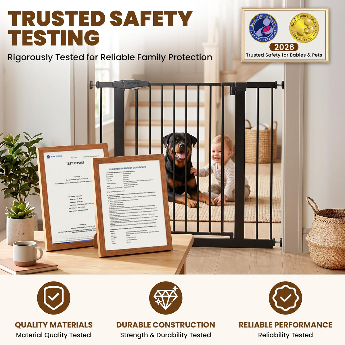 36" Extra Tall Dog Gate (Black / 29.7-40"W x 36"H)