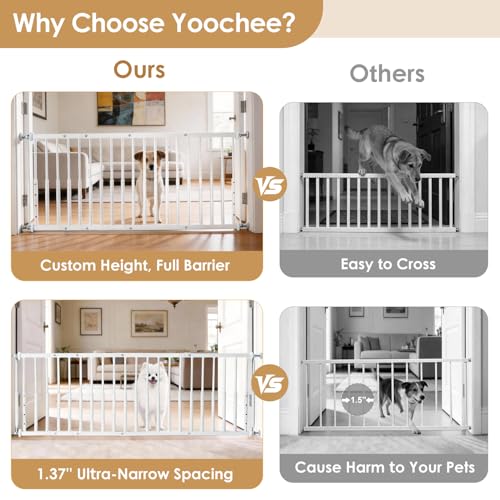14'' 19.5'' Height Adjustable Dog Gate (White / 14''-19.5''H × 18''-53''W)