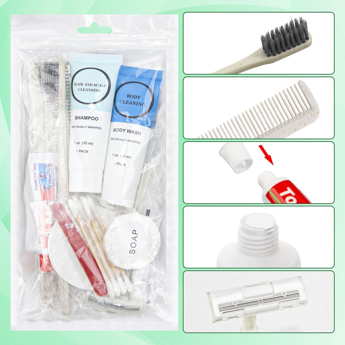 Toiletry Kits Homeless Personal Hygiene Care Package in Bulk (5 Pack)