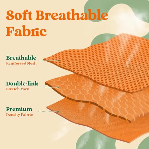 Dog Harness Small Sized and Leash Set (Orange & Dark Green / S (Chest: 15.1"-16.5"))