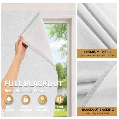 100% Blackout Curtains (White / 46"W x 72"H)