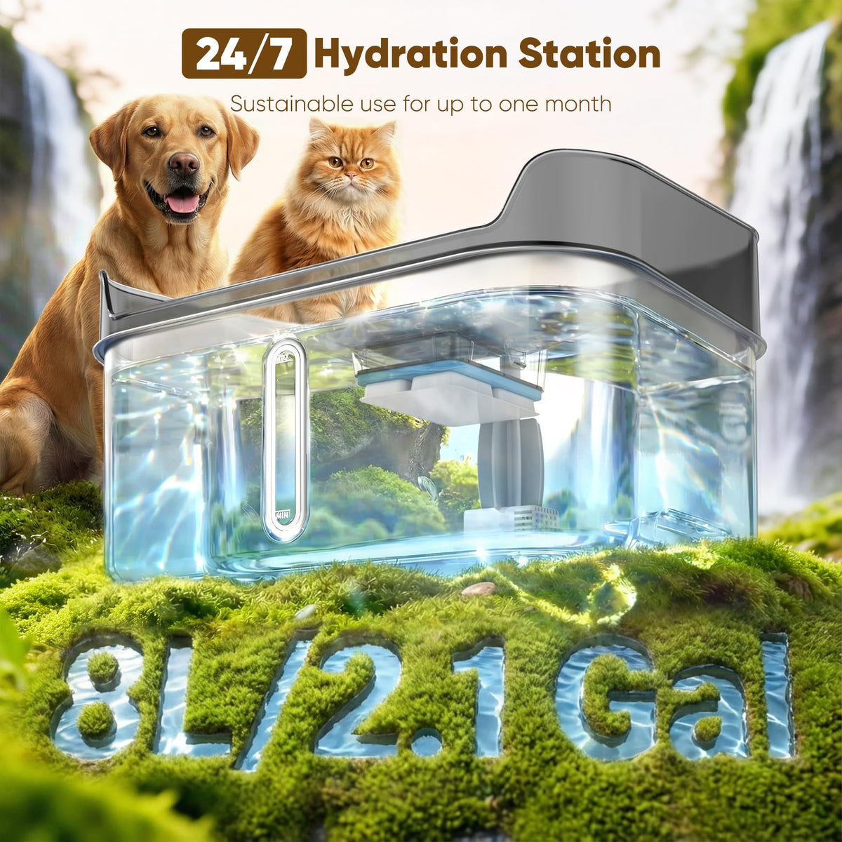 No Spill Dog Water Fountain Stainless Steel (silver)