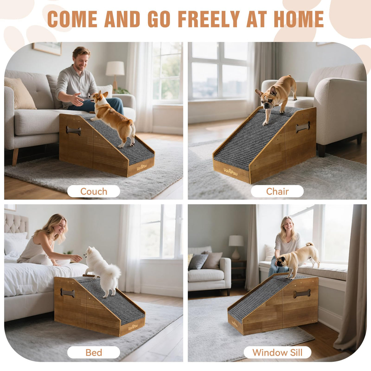 Dog Ramp for Small Dogs with Non (Walnut)