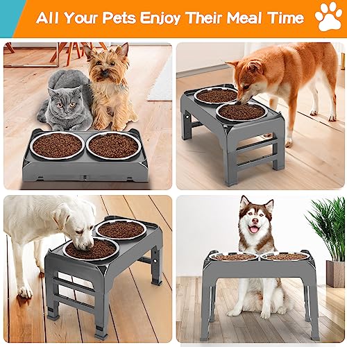 Elevated Bowls (Grey / 8" for Medium Dogs)