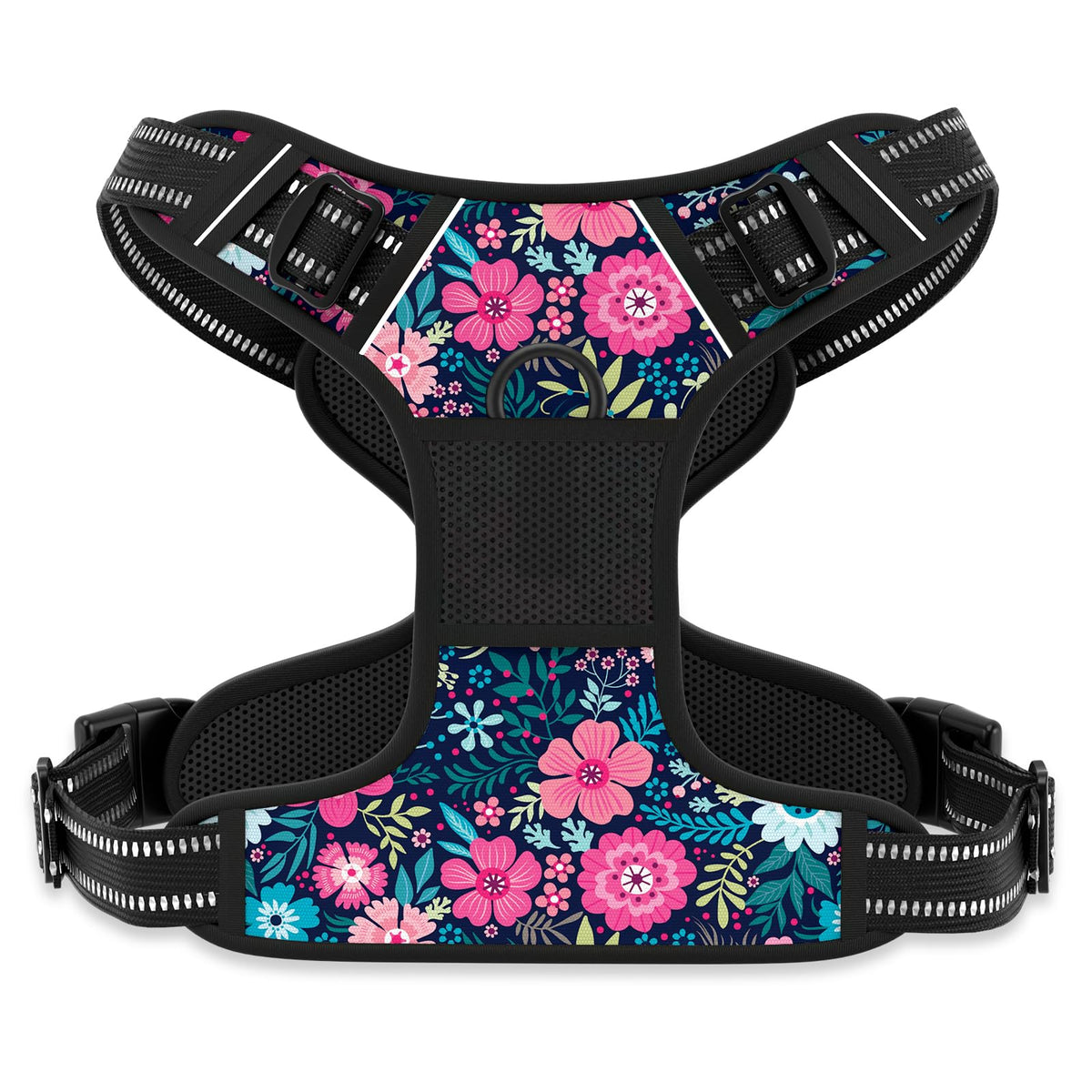 No Pull Dog Harness (Elegant Floral / Medium)