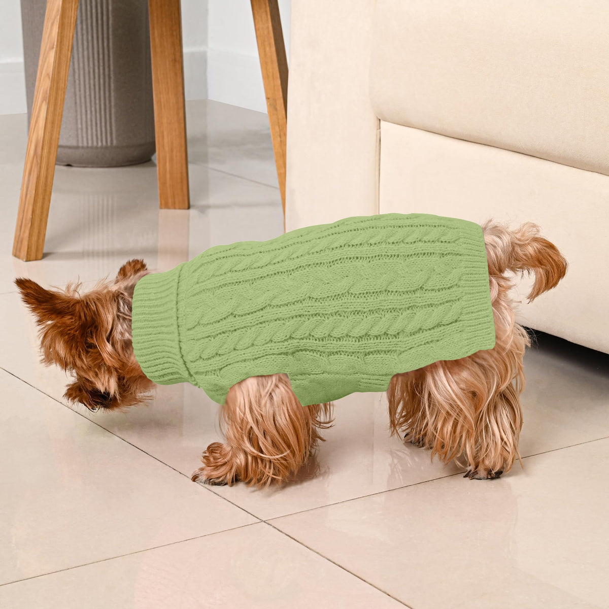 Dog Sweater 2 Pack for Small Dogs (Blue & Green / Small)