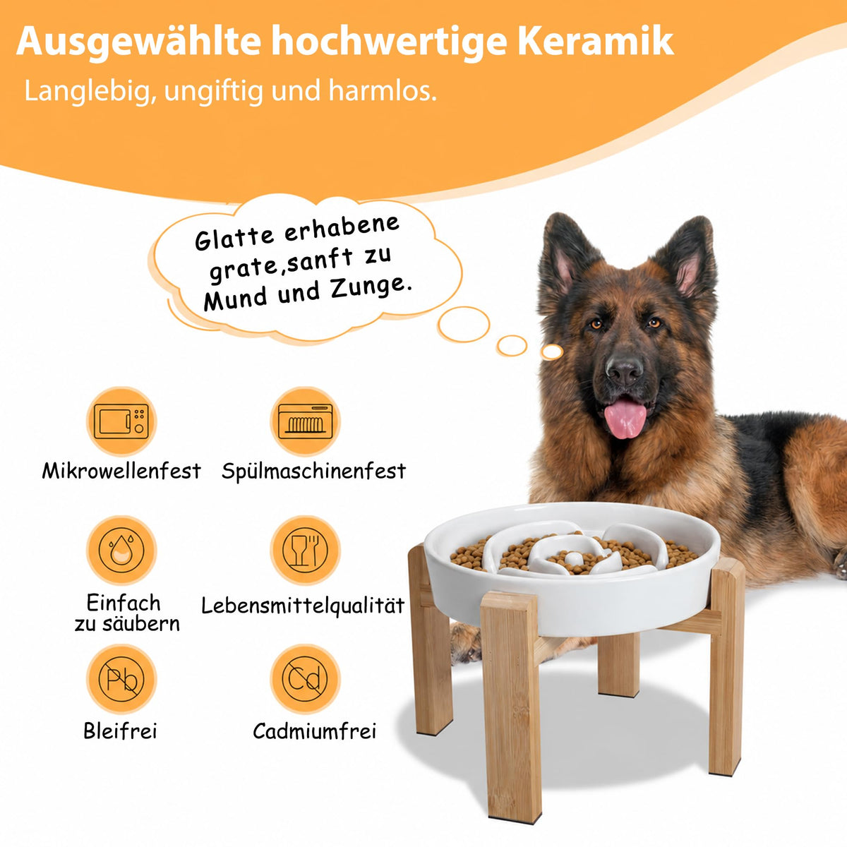 Elevated Slow Feeder Dog Bowl (White / 1.5 Cups)