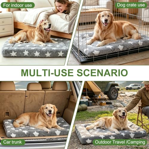 Dog Bed Mat Soft & Comfortable Dog Kennel Pad for Crate (XL(42"*28"*1.5") / Gray-1pc)