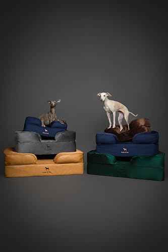 Dog Bed 28x23x11 Inch (Vegan Leather - Green / Medium)