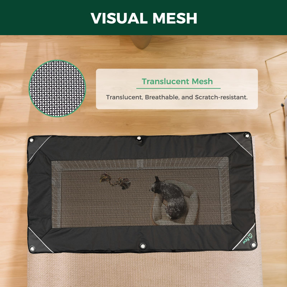 Homeplus Indoor Dog Playpen with Mesh Top Cover (White / 40"H)