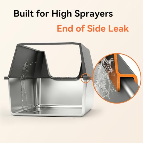 Stainless Steel Litter Box with High Sides (Gray-L3)