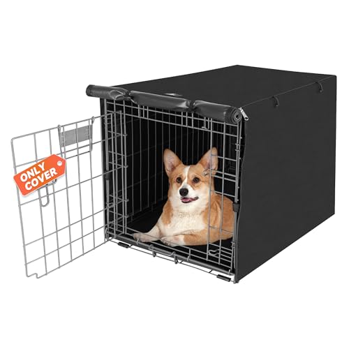 Dog Crate Cover Waterproof Kennel Cover (30.0"L x 19.0"W x 21.0"H / Black)