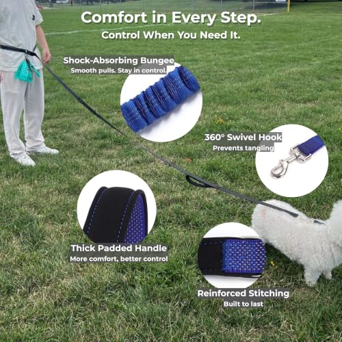 Hands Free Dog Leash (Navy Blue / Large (8–10FT))