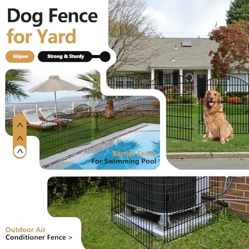 5 Panels Garden Fence Animal Barrier with Lock (33in(H) X 12ft(L))