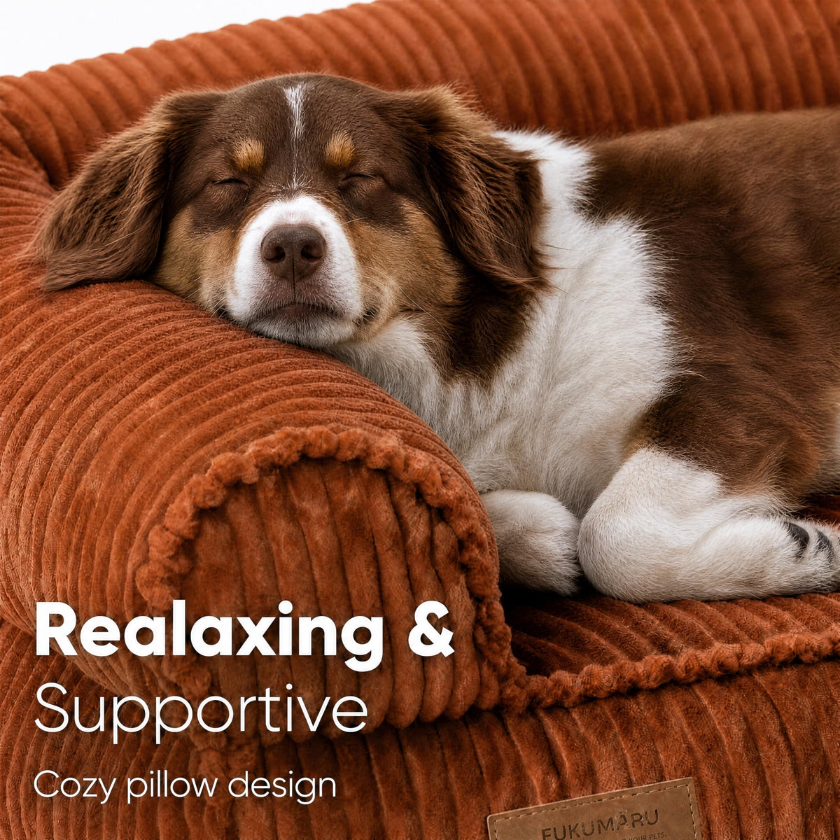 Cute Dog Bed Thickened Orthopedic Dog Sofa (Orange / 36.6"Lx25"Wx10"Th)
