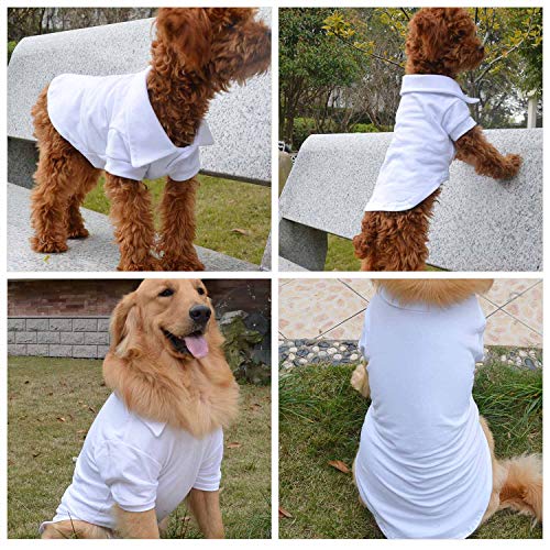 Basic Dog Polo Shirts Premium Cotton (L (-18lbs) / White)