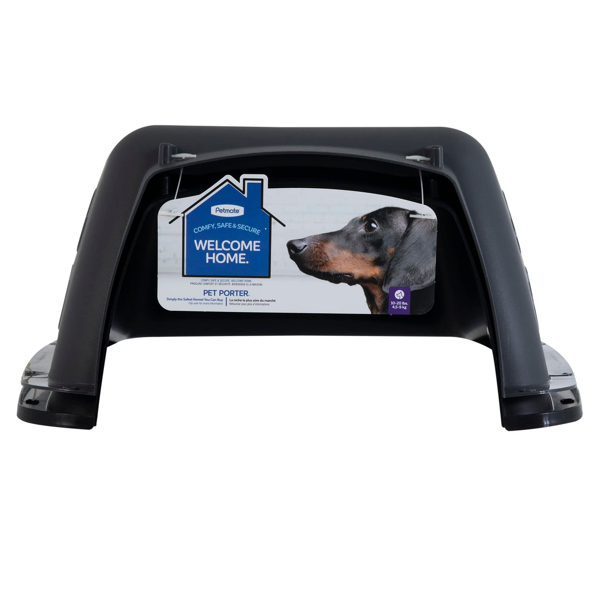 Pet Porter Dog Kennel 24" (24.1"L x 16.7"W x 14.5"H / Dark Gray & Black)