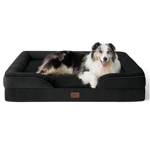 XL Orthopedic Dog Bed for Extra Large Dogs (Black / 42"l X 32"w X 6.5"th)