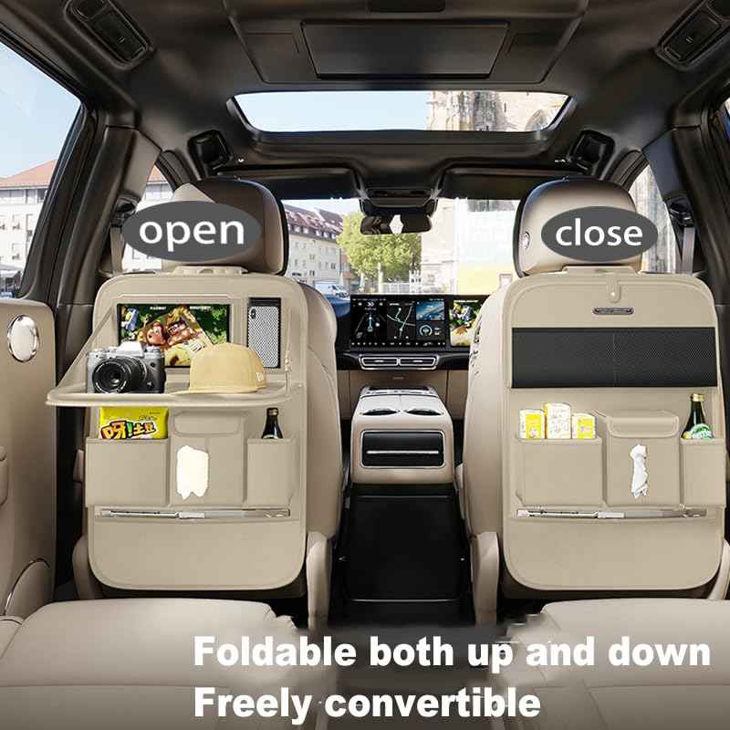 Back Seat Car Organizer 1 Pack (Beige / Plain weave)