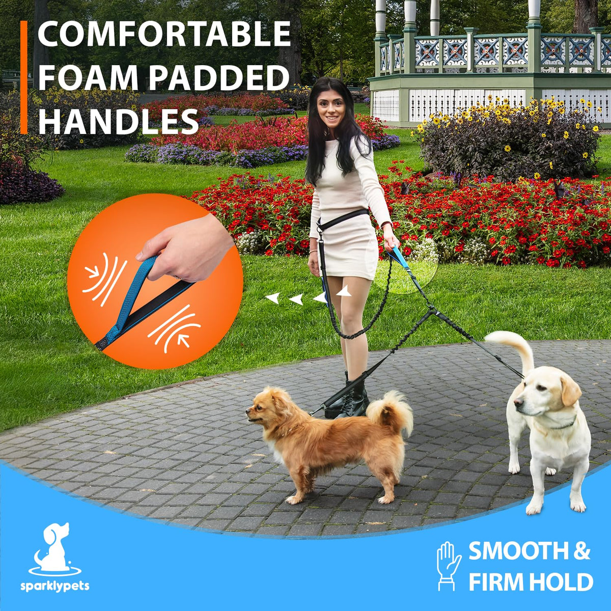 Hands Free Dual Dog Leash (Green / 2 dogs S)