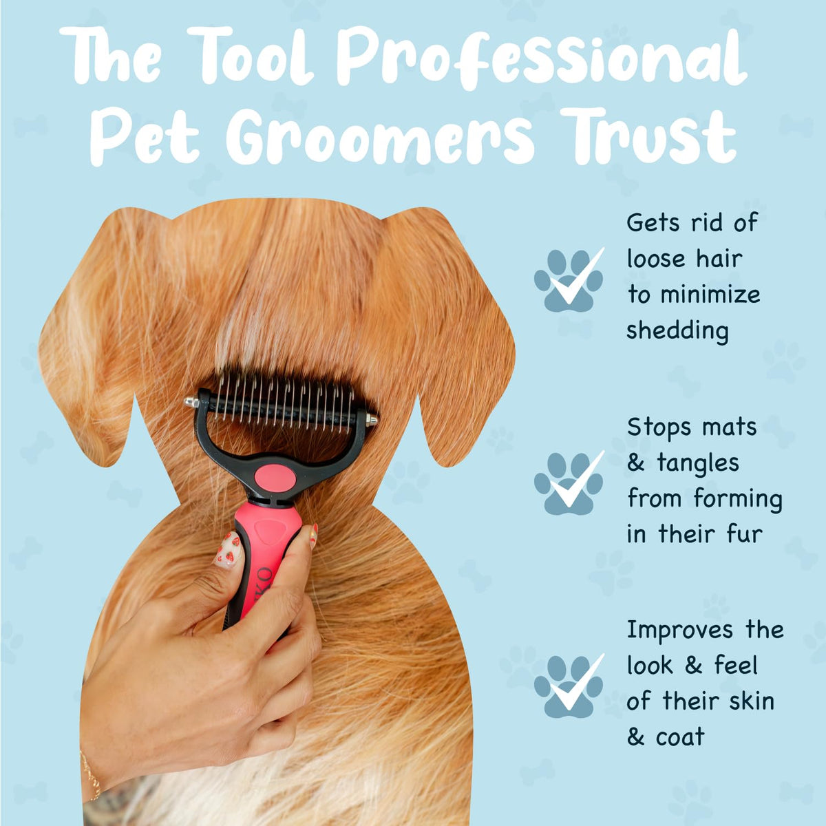 Shedding Brush for Dog and Cat (Brush pink)