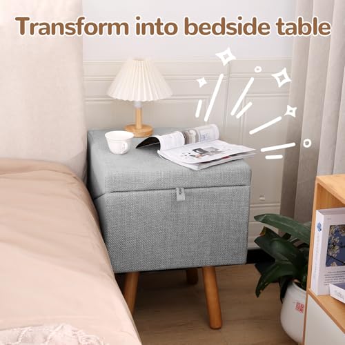 Dog Steps for Bed Pet Stairs for High Bed Converts to Nightstand (Light Grey / XXL(21.06”H))