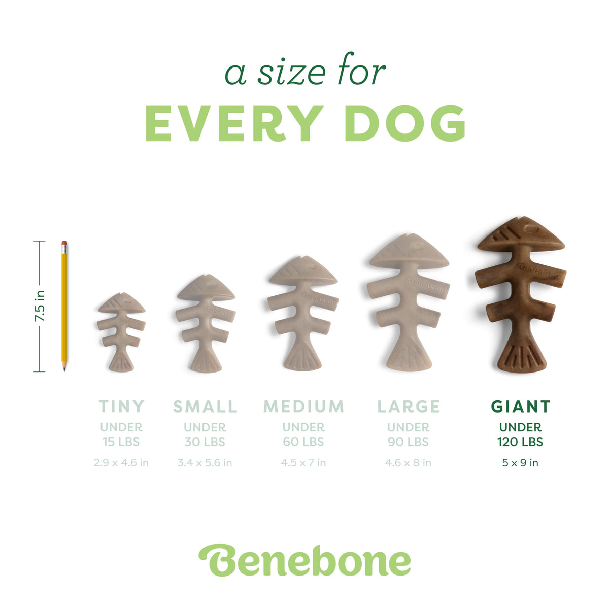 Fishbone Durable Dog Chew Toy for Aggressive Chewers (REAL Jack Salmon / Giant)