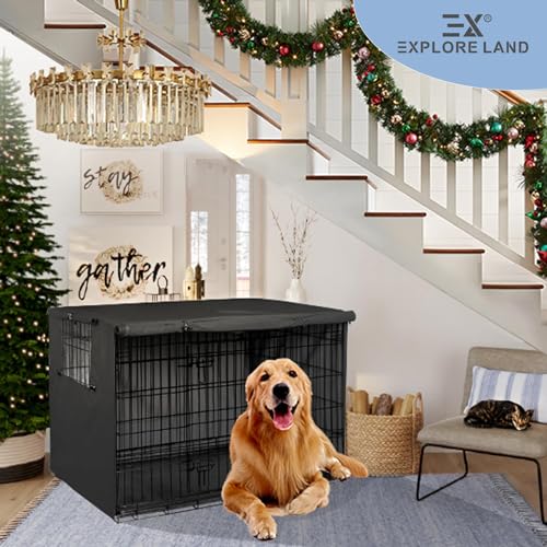 Dog Crate Cover (Black Cover / 24.0"L x 18.0"W x 20.0"H)