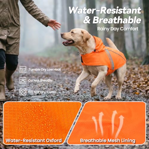 Dog Raincoat Wetoff Dog Rain Coat (Orange / M (22"-26" chest girth))