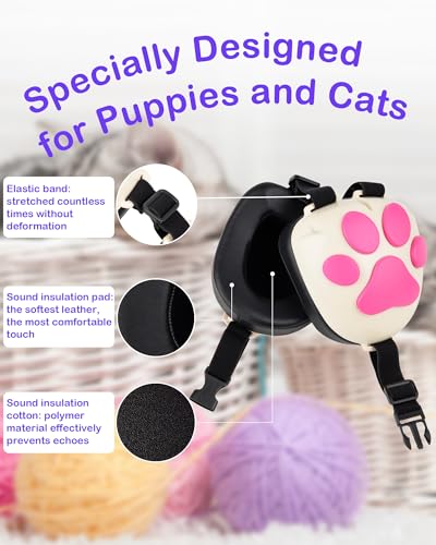 Dog Ear Muffs Noise Protection (White / Medium)