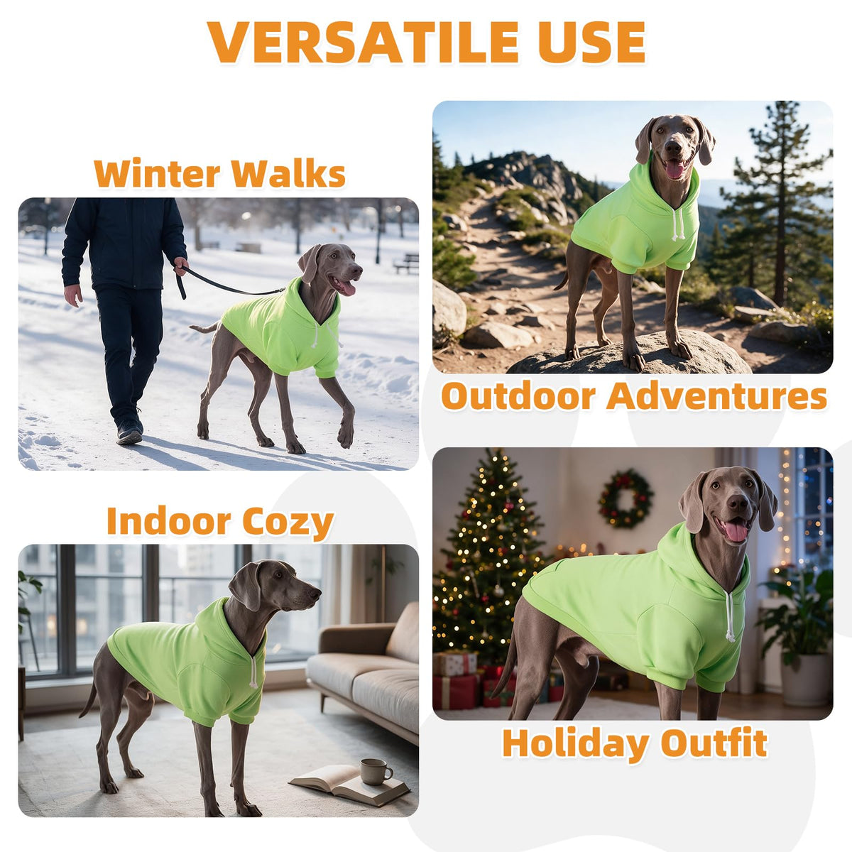Dog Hoodie for Large Medium Small Dogs (Green / Medium)