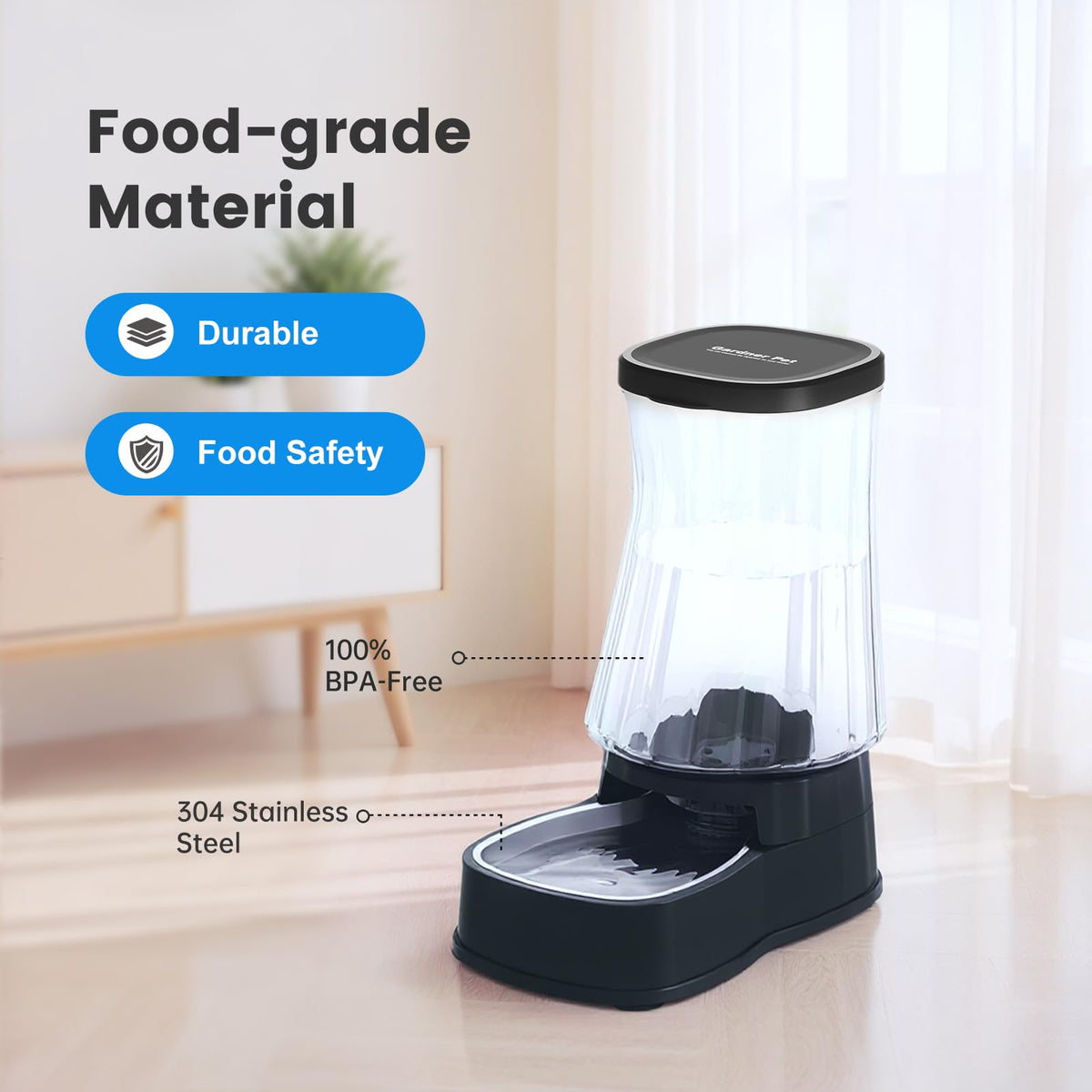 Automatic Dog Water Dispenser (Black / 1.6 Gallon)