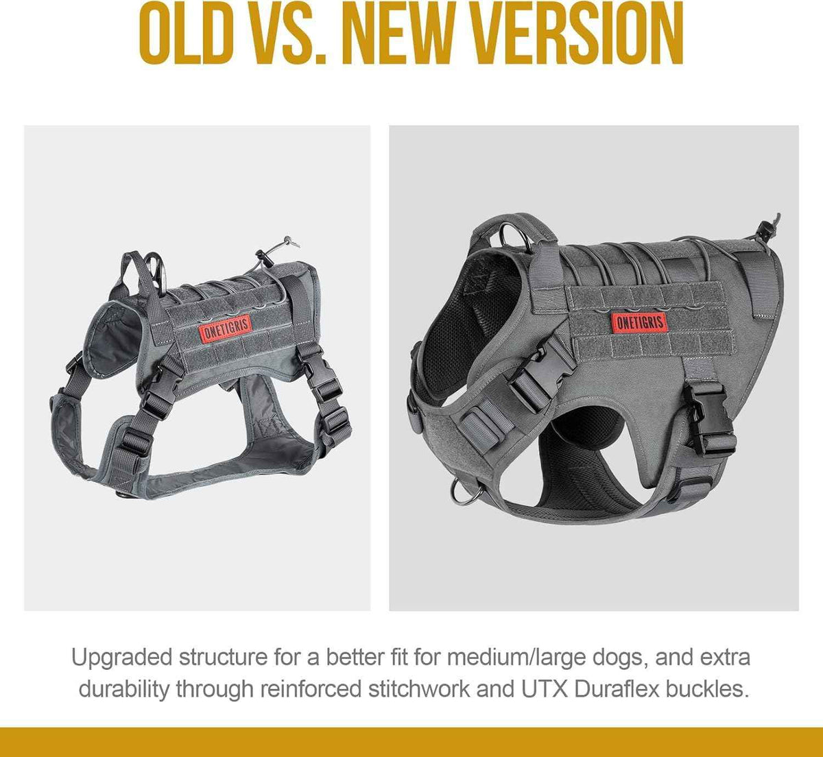 Tactical Dog Harness Vest No (X-Large / Grey)
