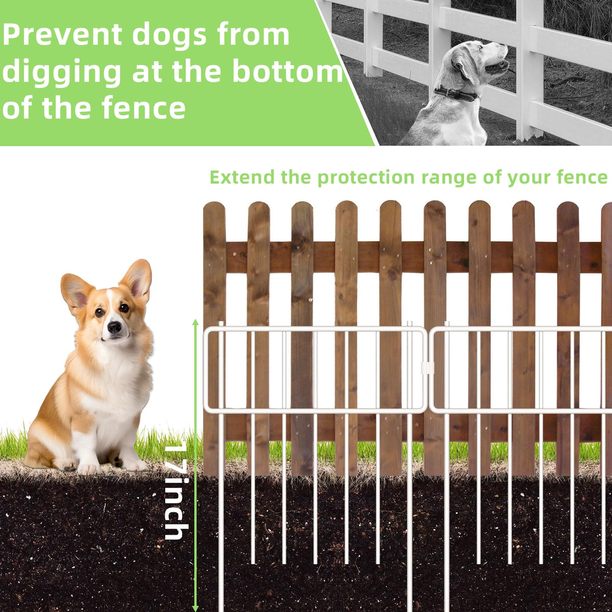 10 Pack Animal Barrier Fence (White / 10 Pack,10Ft)