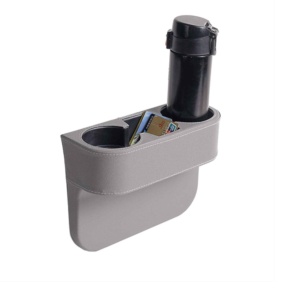 Car Seat Gap Filler Organizer with Cup Holder (PUBD-Gray)