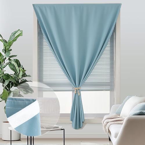 Adhesive Curtain (35"W x 71"L (Pack of 2) / Lake Blue)