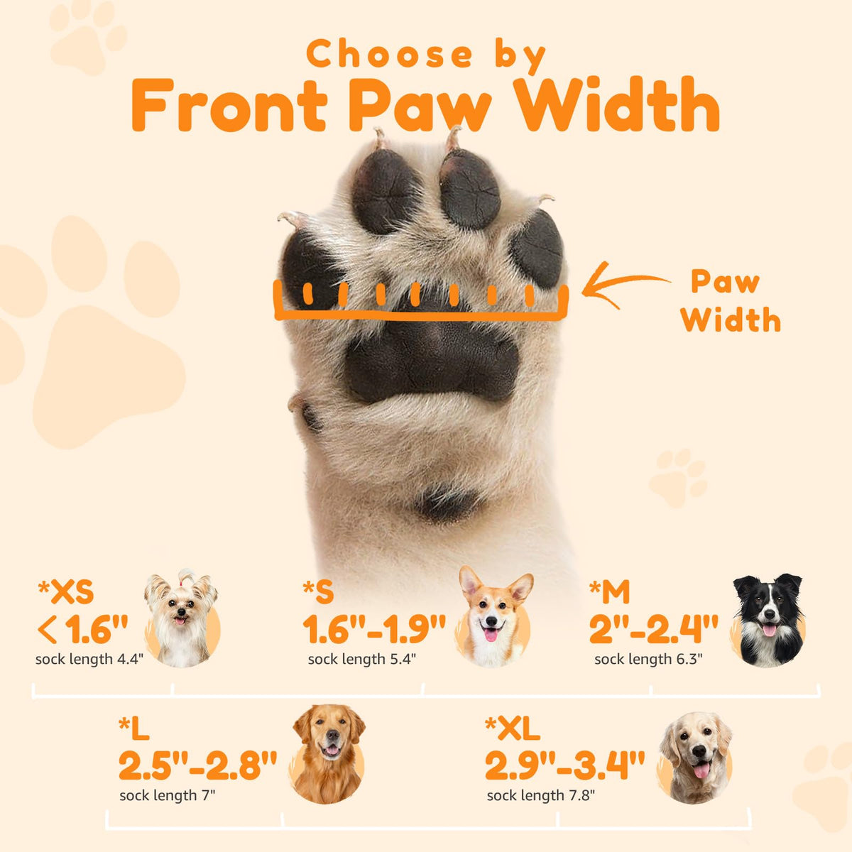 Non Slip Dog Socks with Grippers Prevent from Licking Paws for Senior Dogs (Brown / XS)