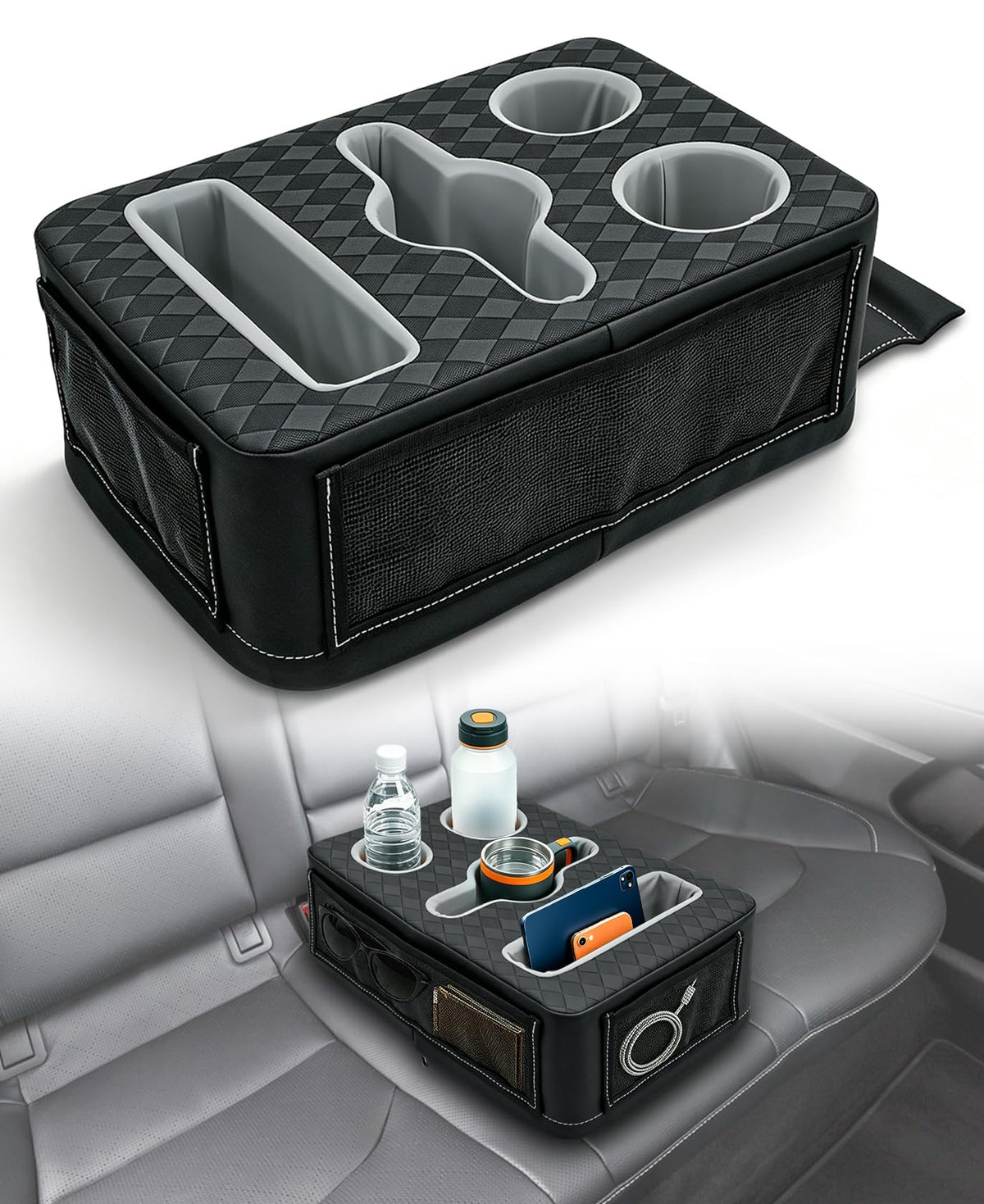 Car Cup Holder Back Seat Cup Holder for Car Truck Bed Organizer (15 X 10X 5.3Inch)