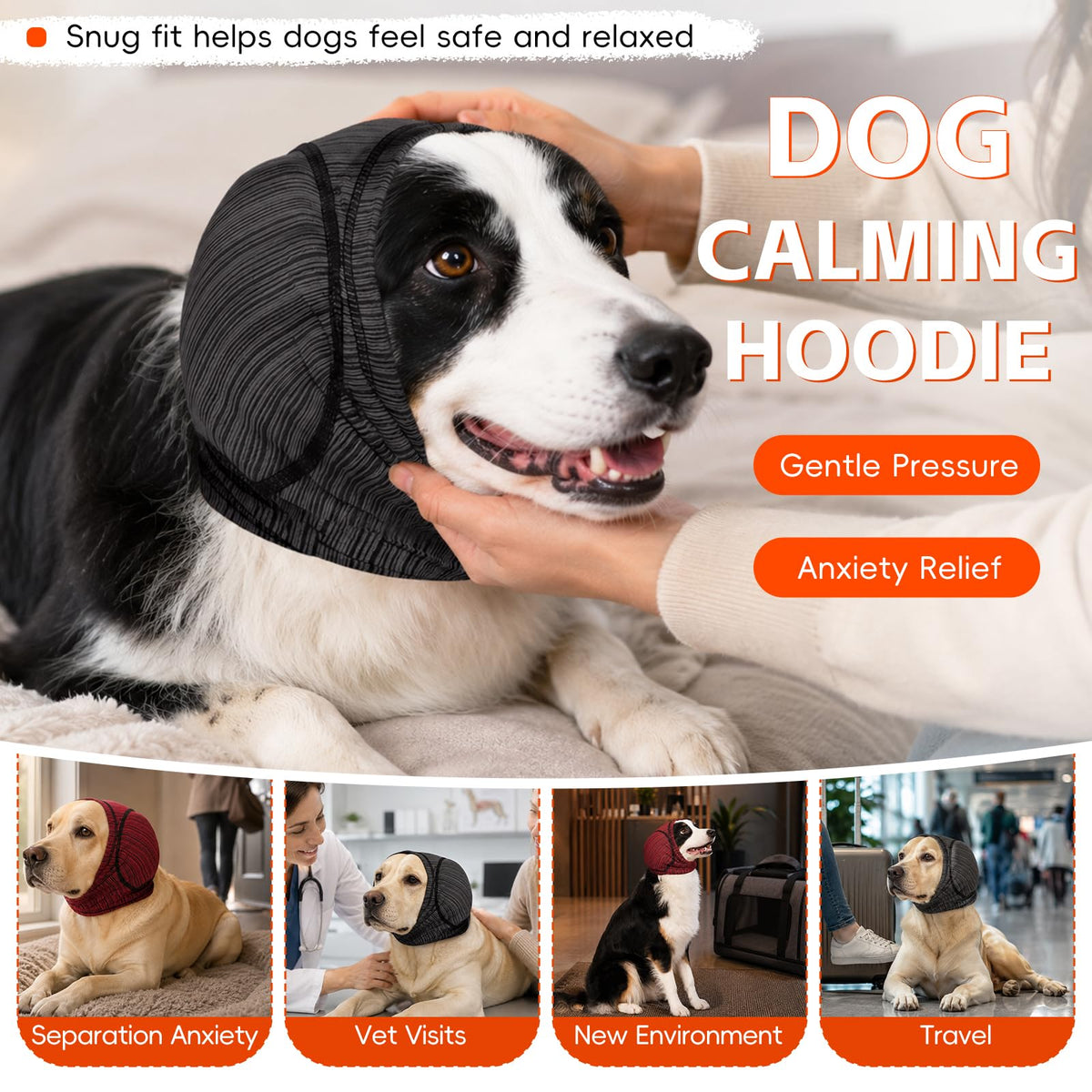 Dog Ear Muffs (Grey / Medium(Head Circle:14"-17"))