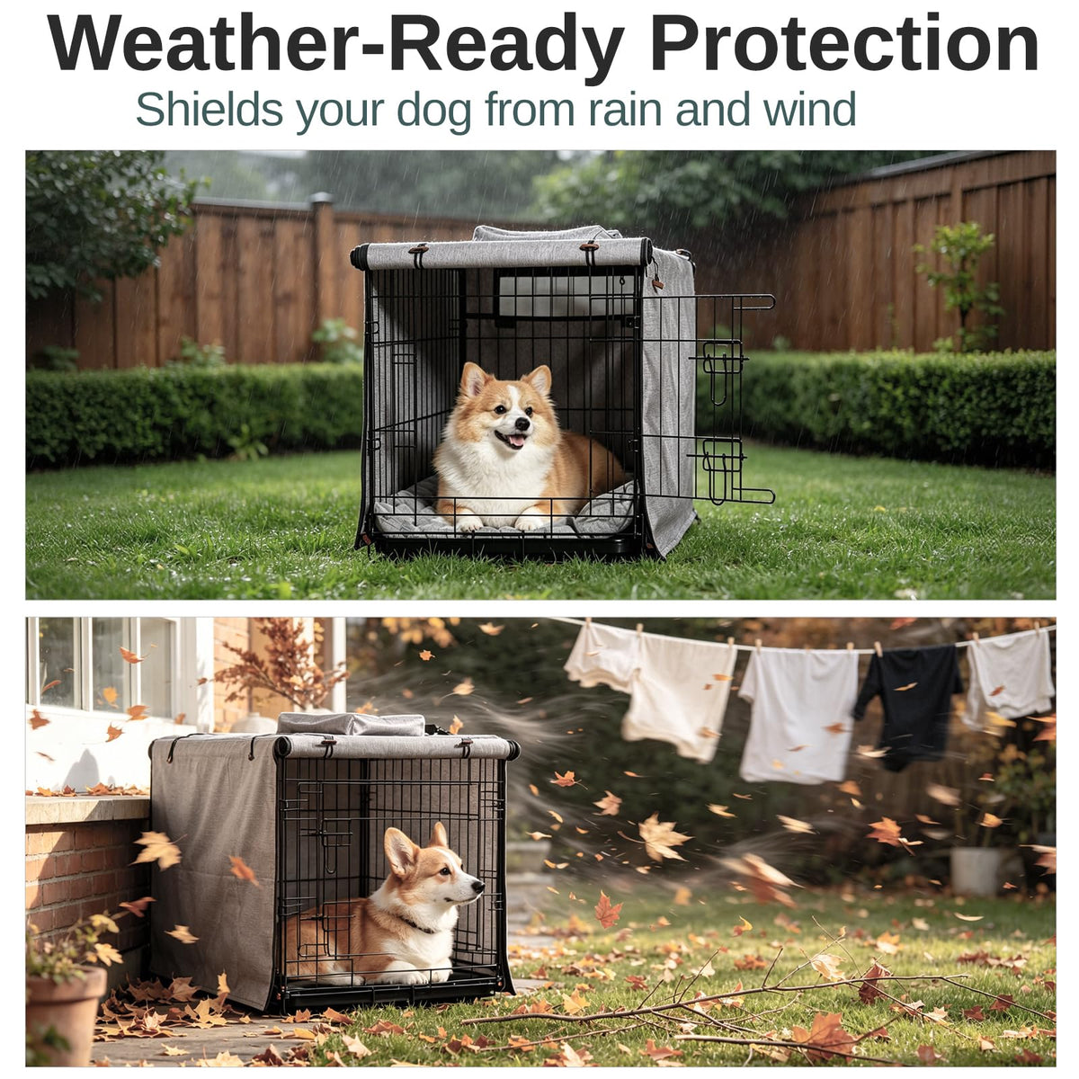 Dog Crate Cover 24 in (Gray / 24.0"L x 18.0"W x 20.0"H)