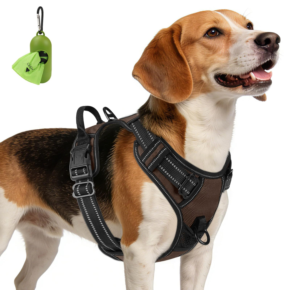 No Pull Dog Harness Medium Sized Dog (Medium / Brown)